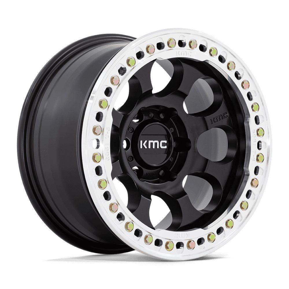 KM237 Riot 17X9 5X139.7 ET-12 CB108 Beadlock Satin Black/Machined Wheel