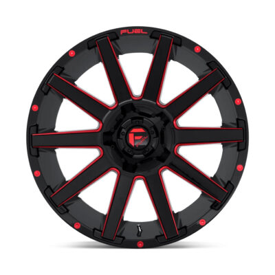 D643 CONTRA 20X10 8X170 ET-18 CB125.12 GLOSS BLACK / RED MILLED