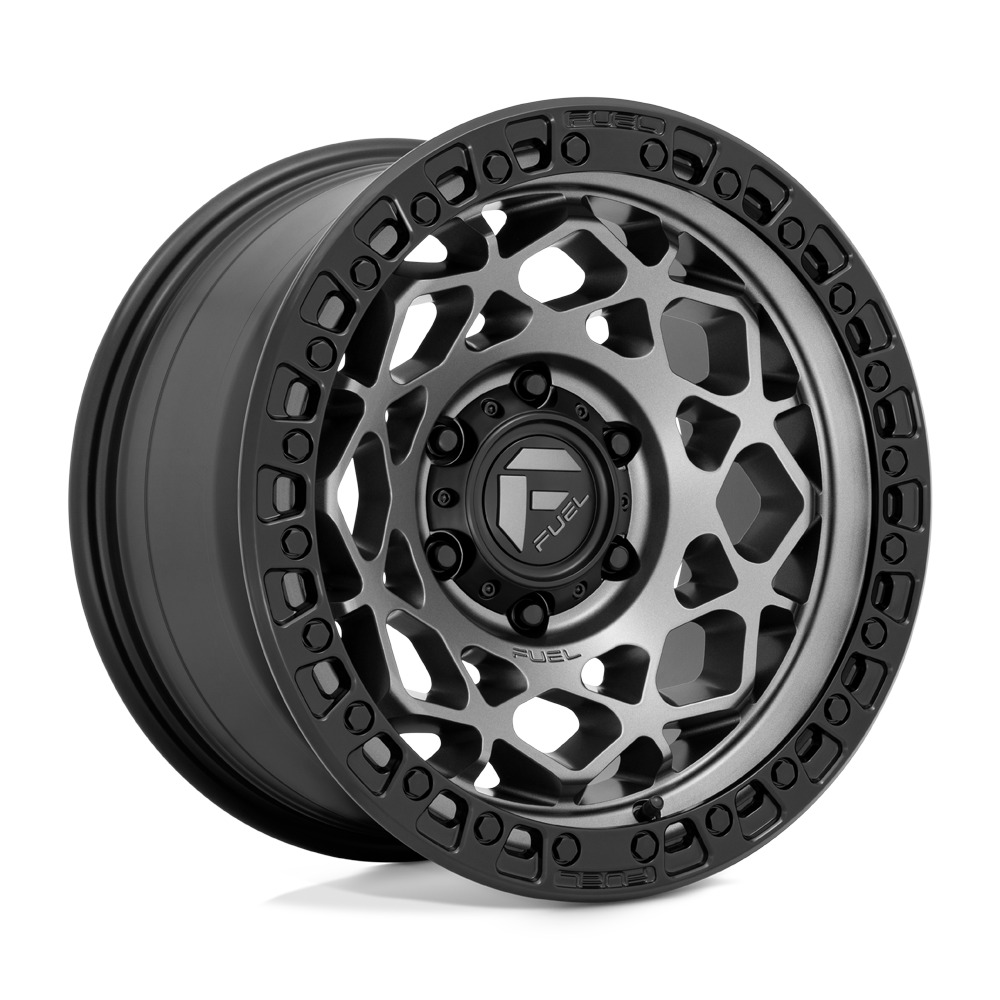 Fuel D784 UNIT 17x9 Matte Anthracite wheel with Black Ring, 6x139.7 bolt pattern, +1mm offset.