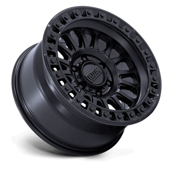 KM552 IMS 17X8.5 5X127 ET-10 CB71.5 MATTE BLACK W/GLOSS BLACK LIP - Image 3