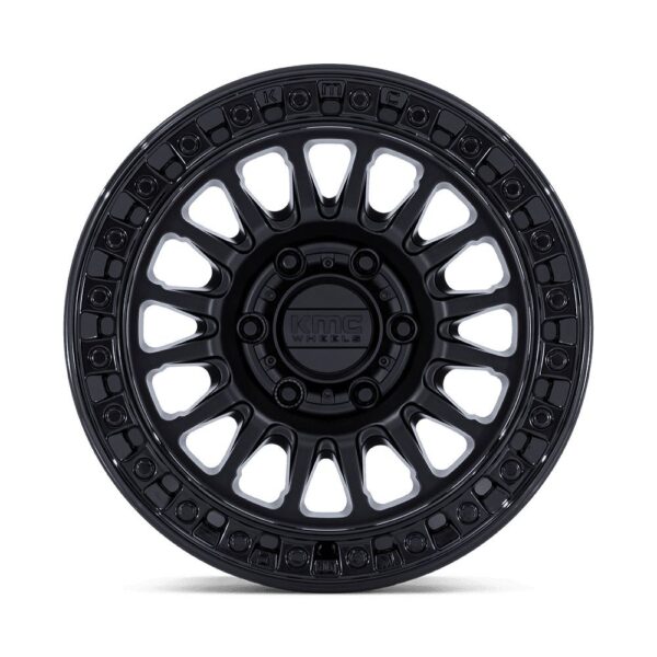 KM552 IMS 17X8.5 5X127 ET-10 CB71.5 MATTE BLACK W/GLOSS BLACK LIP - Image 2