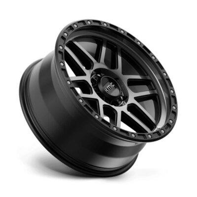 KM544 MESA 17X9 8X165 ET-12 CB125.5 SATIN BLACK/GLOSS BLACK LIP