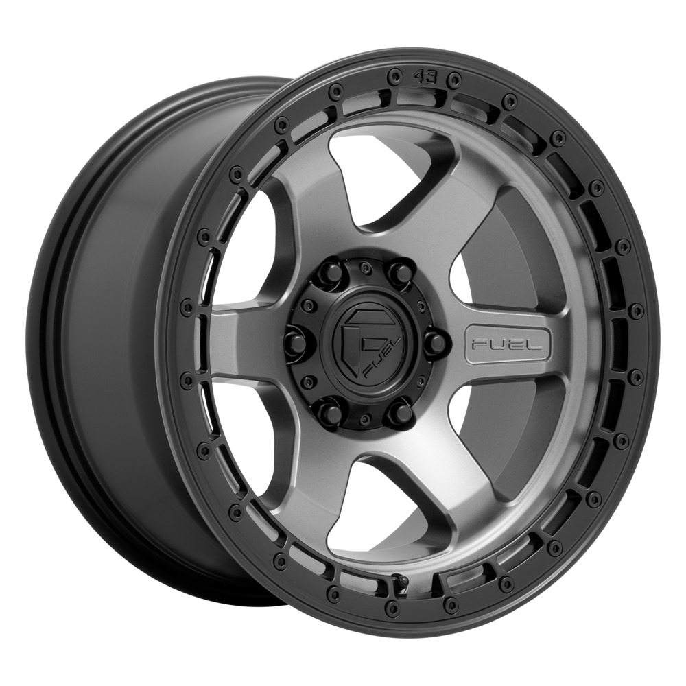 D752 BLOCK 17X9 6X114.3 ET01 CB66.3 Matte Anthracite / Black Ring