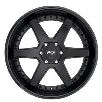 M192 ALTAIR 22X10 6X139.7 ET25 CB78.1 MATTE BLACK CENT/ GLOSS BLACK LIP