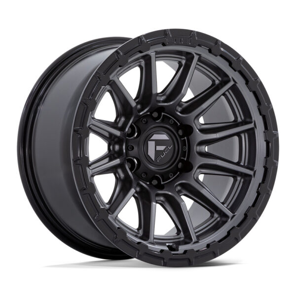 FC866 PISTON 17X9 5X127 ET12 CB71.5 MATTE GUNMETAL W/ GLOSS BLACK LIP