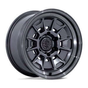 BR021 MONDO 17X8.5 6X139.7 ET20 CB106.1 MATTE GUNMETAL for GLOSS GRY TINTED LIP
