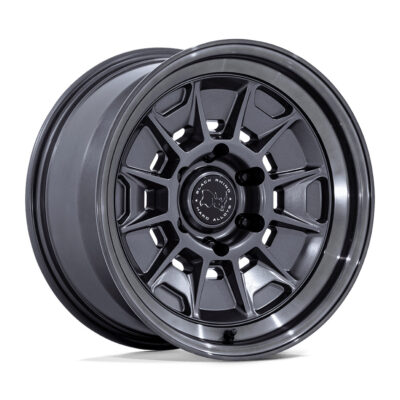 BR021 MONDO 17X8.5 6X139.7 ET20 CB106.1 MATTE GUNMETAL for GLOSS GRY TINTED LIP