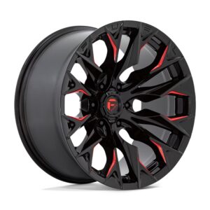 D823 FLAME 22X10 6X139.7 ET-18 CB106.1 GLOSS BLACK/MILL RED